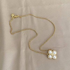 Tory Burch Four Leaf Clover Pearl Necklace